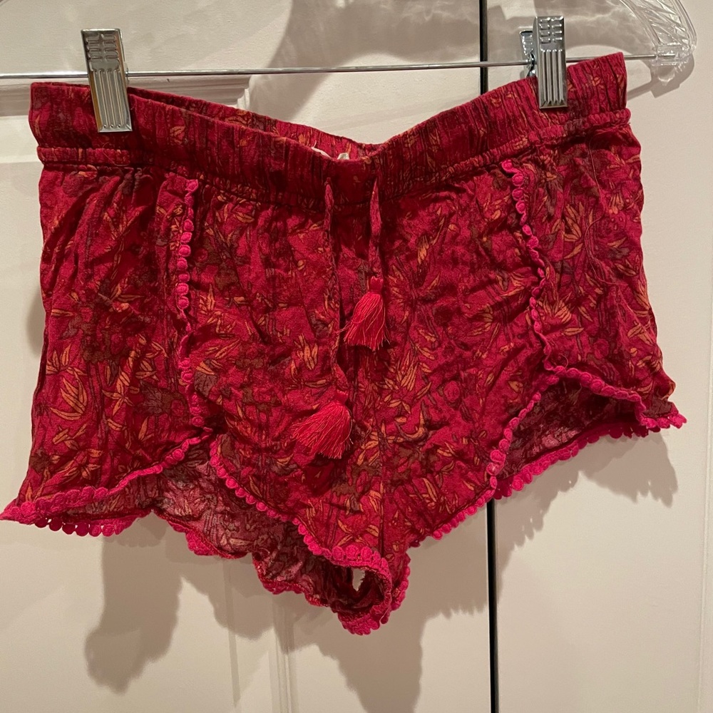 Pink floral shorts